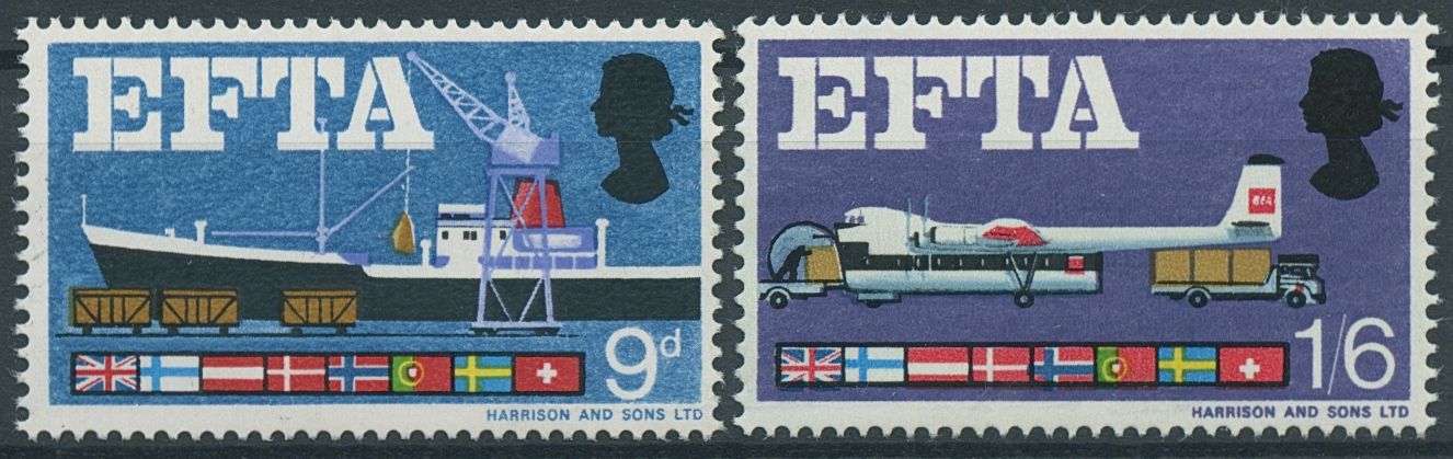 GB 1967 MNH Ships Stamps EFTA European Free Trade Association Aviation 2v Set