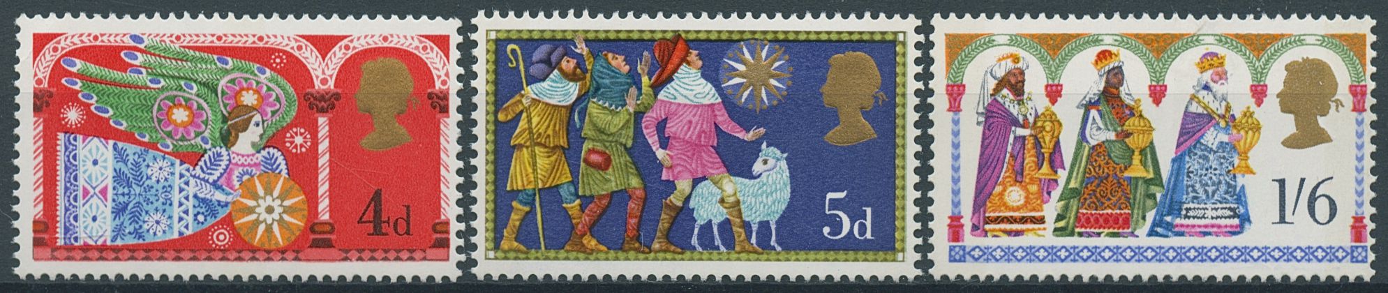 GB 1969 MNH Christmas Stamps Angels Shepherds Wise Men Seasonal 3v Set