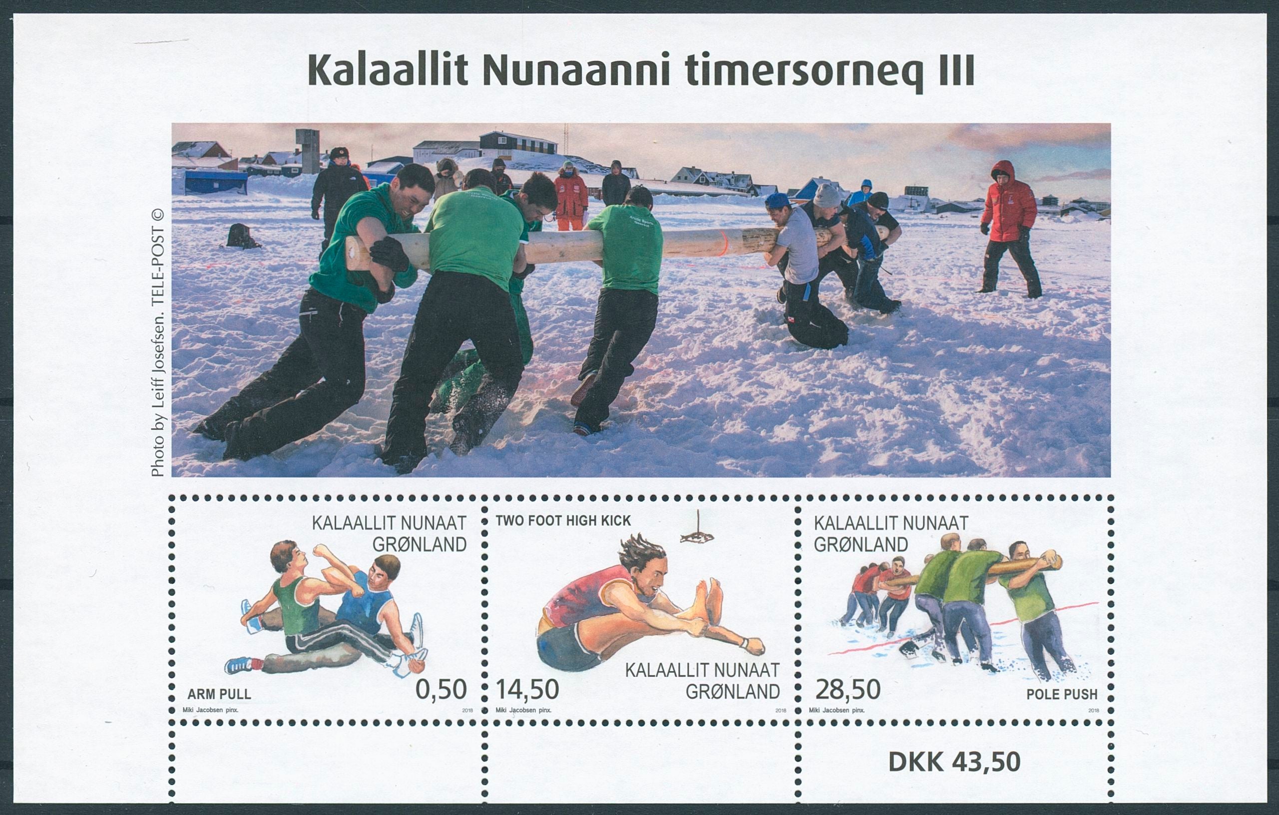 Greenland 2018 MNH Sports in Greenland III Arm Pull Pole Push 3v M/S Stamps
