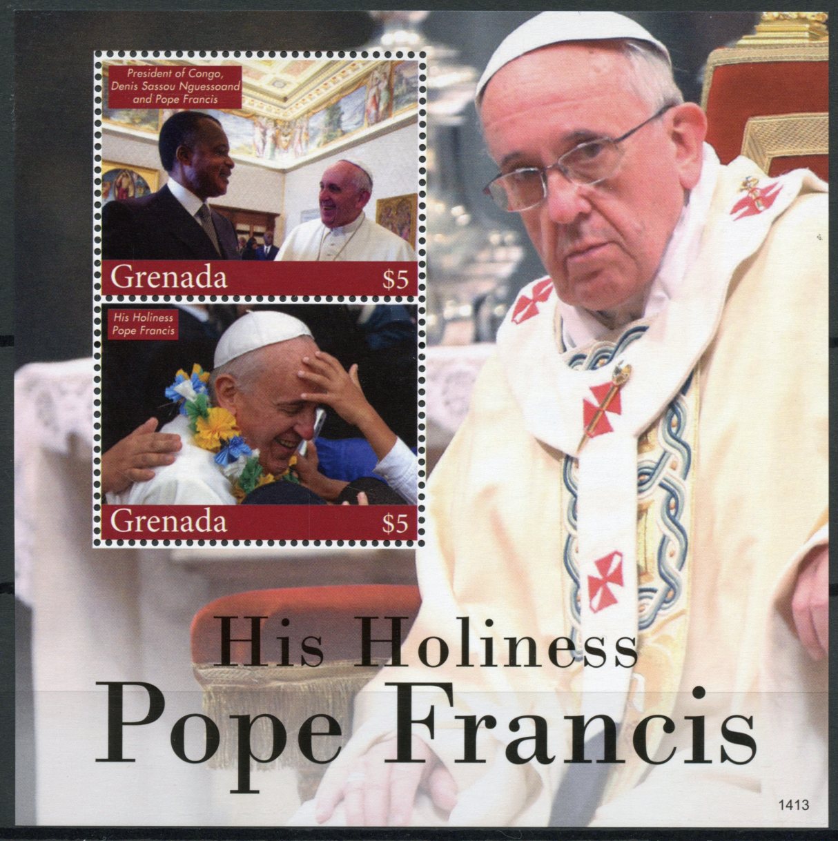 Grenada 2014 MNH His Holiness Pope Francis 2v S/S II Popes Congo President