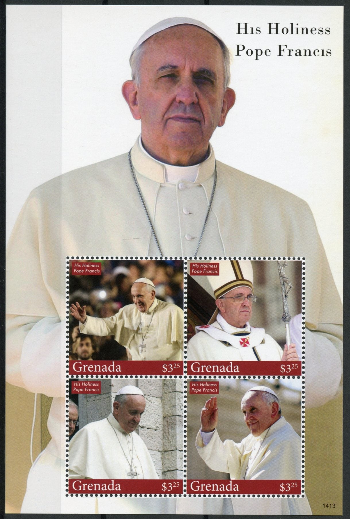 Grenada 2014 MNH His Holiness Pope Francis 4v M/S II Popes Roman Catholic Church