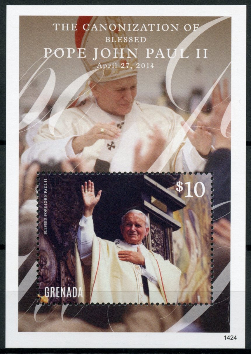 Grenada 2014 MNH Canonization Blessed Pope John Paul II 1v S/S I Popes Catholic