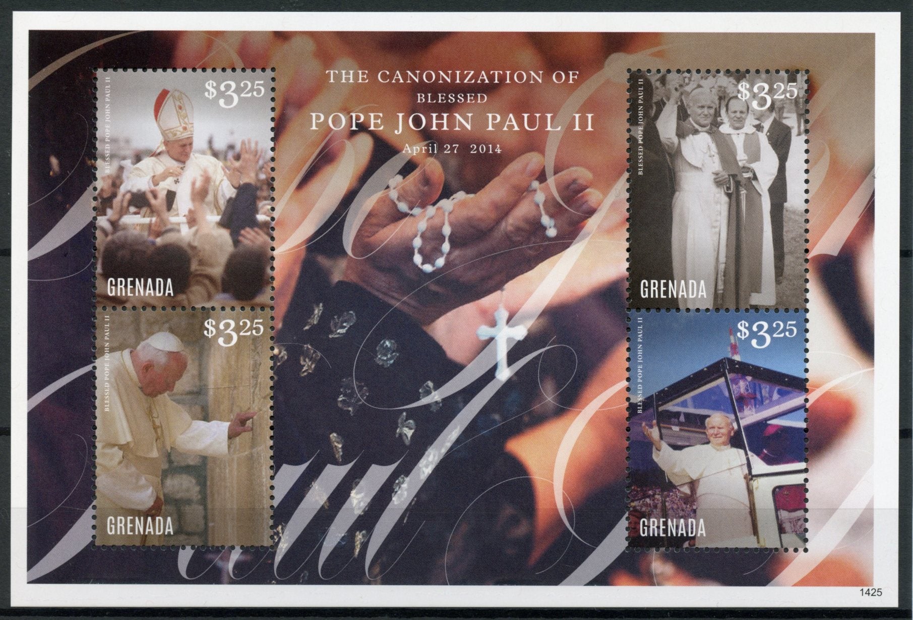 Grenada 2014 MNH Canonization Blessed Pope John Paul II 4v M/S II Popes Catholic