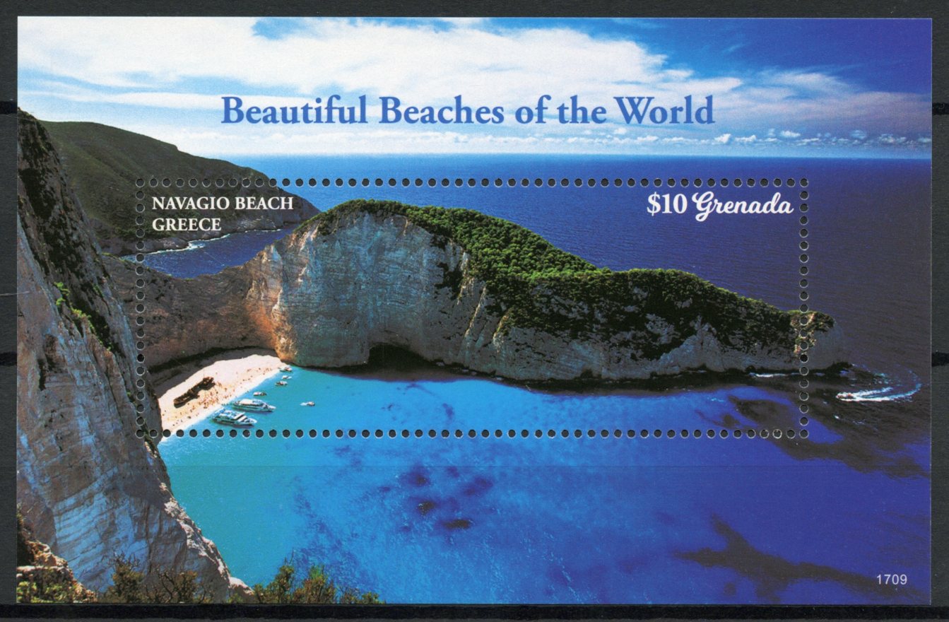 Grenada 2017 MNH Beautiful Beaches of World 1v S/S Tourism Landscapes Stamps