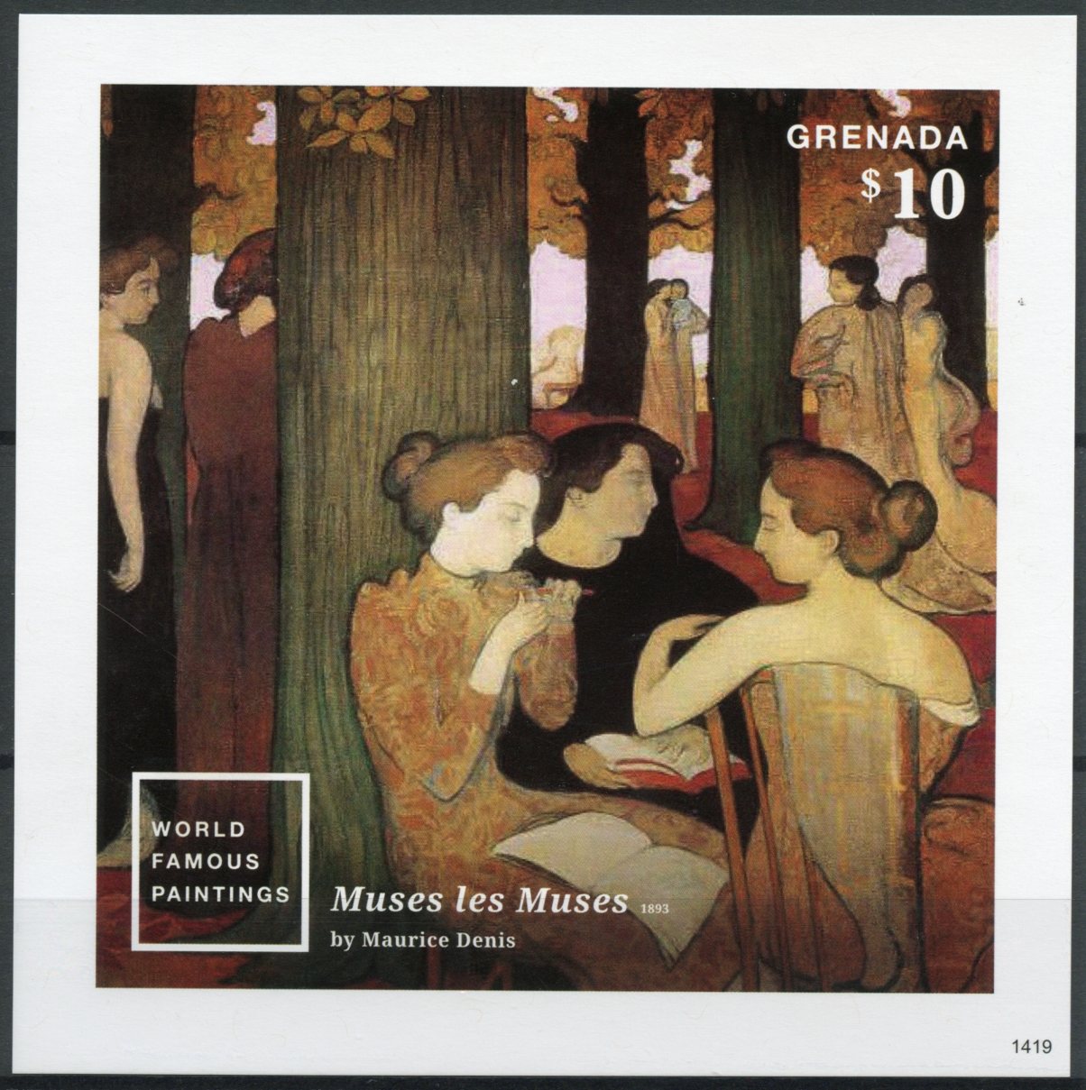 Grenada 2014 MNH Art Stamps World Famous Paintings Maurice Denis Muses 1v IMPF S/S I