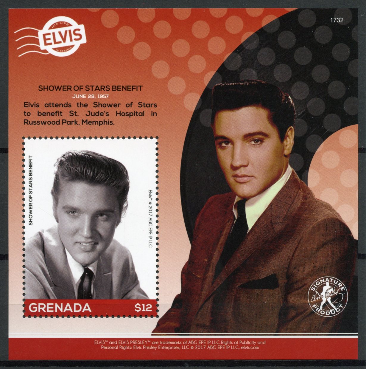 Grenada 2017 MNH Elvis Presley His Life in Stamps Shower of Stars 1v S/S II