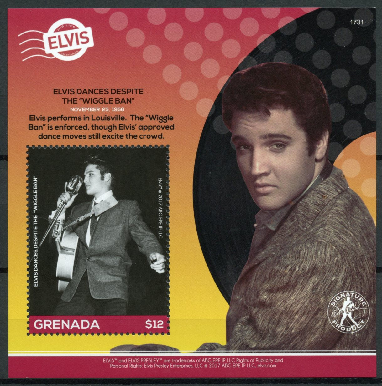 Grenada 2017 MNH Elvis Presley His Life in Stamps Wiggle Ban 1v S/S I Music