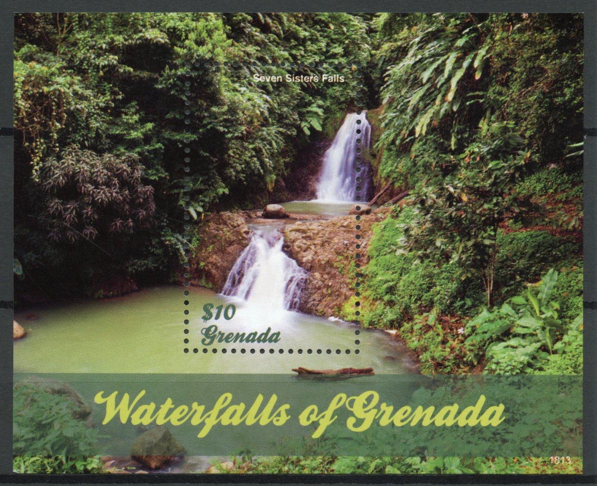 Grenada 2018 MNH Waterfalls Falls 1v S/S Nature Tourism Landscapes Stamps