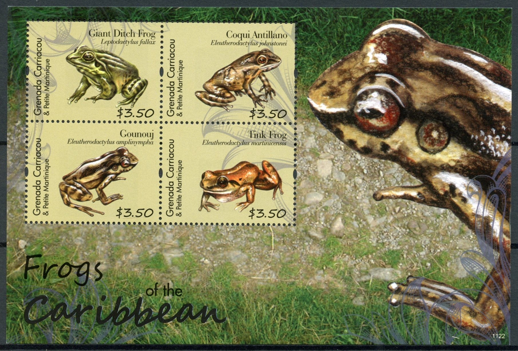 Grenadines Grenada 2011 MNH Amphibians Stamps Frogs of Caribbean 4v M/S I