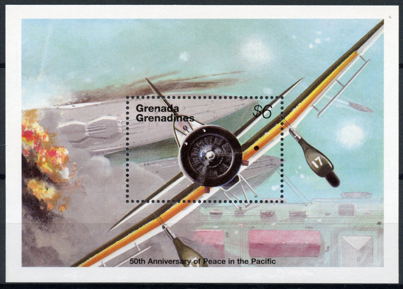 Grenadines Grenada Stamps 1995 MNH WWII WW2 VJ Day Peace Pacific Aviation 1v S/S