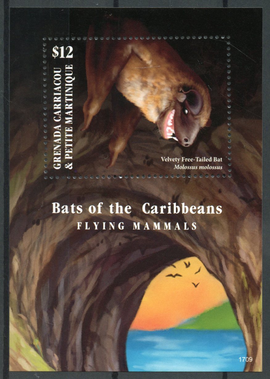 Grenada Grenadines 2017 MNH Bats of Caribbean Flying Mammals 1v S/S Stamps