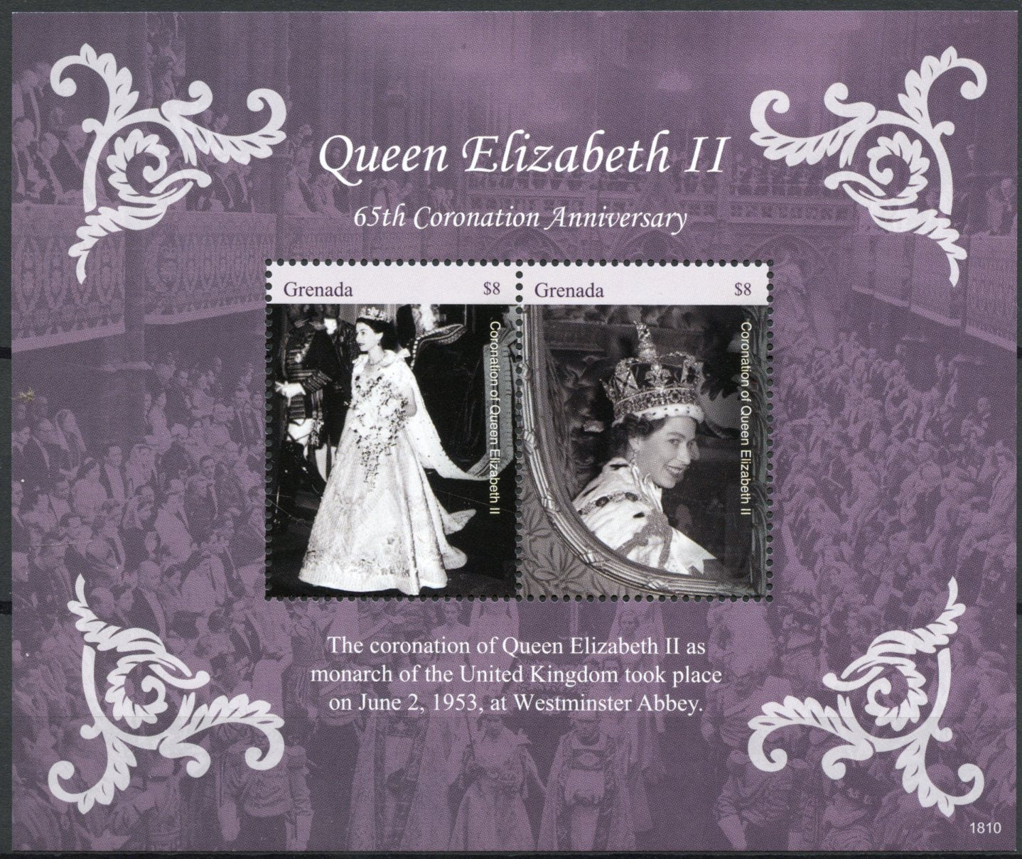 Grenada 2018 MNH Royalty Stamps Queen Elizabeth II Coronation 65th Anniv 2v S/S