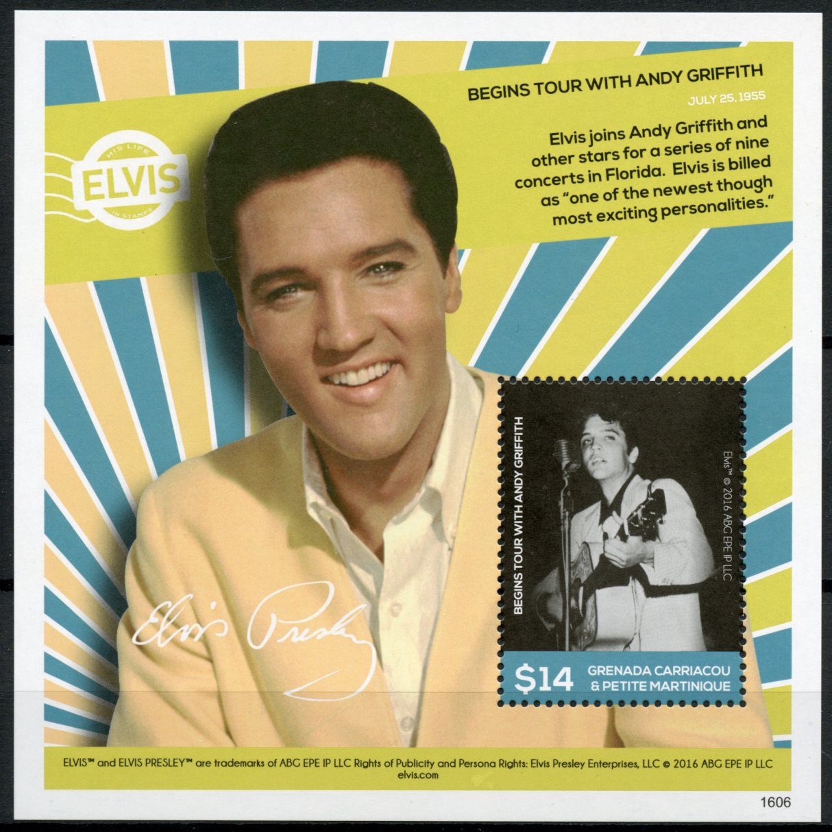 Grenadines Grenada 2016 MNH Elvis Presley Life in Stamps Andy Grifftith 1v S/S I