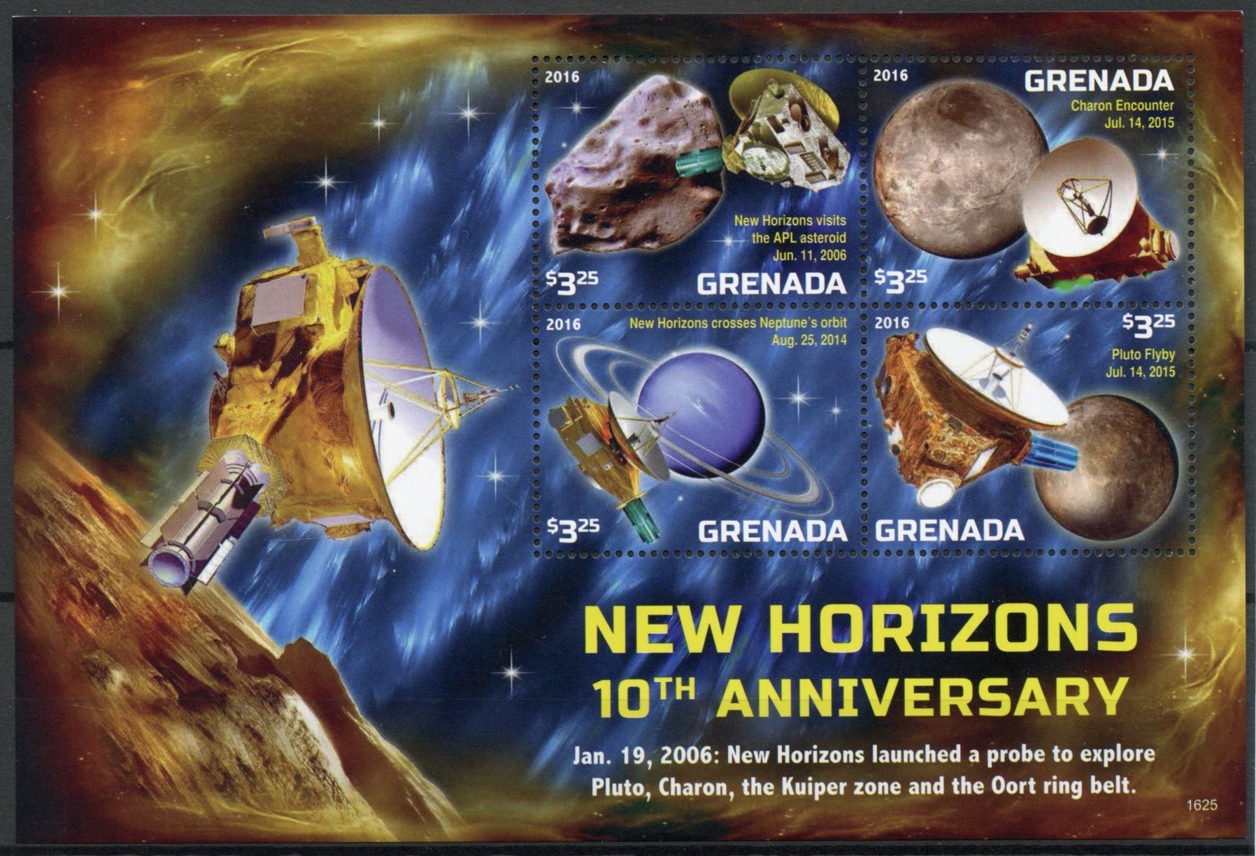 Grenada 2016 MNH Space Stamps New Horizons Mission to Pluto 10th Anniv 4v M/S