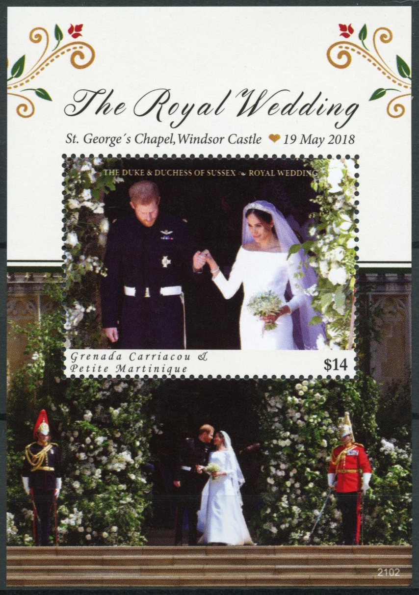 Grenadines Grenada Royalty Stamps 2021 MNH Prince Harry & Meghan Royal Wedding 2018 1v S/S