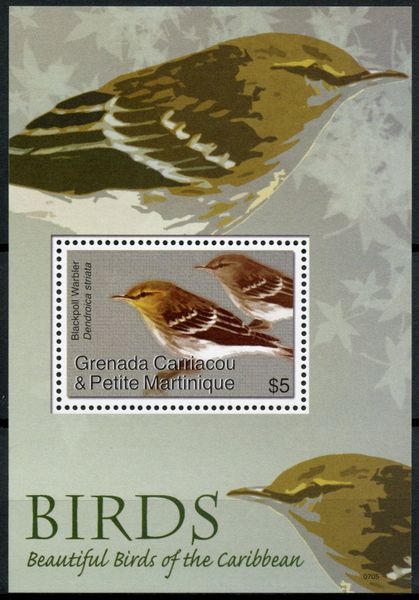 Grenadines Grenada 2007 MNH Beautiful Birds of Caribbean 1v S/S II Warbler