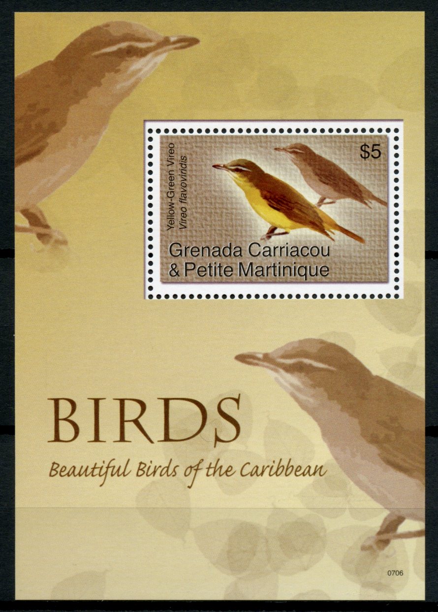 Grenadines Grenada 2007 MNH Beautiful Birds of Caribbean 1v S/S III Vireo