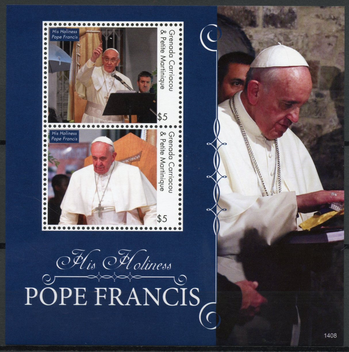 Grenada Grenadines 2014 MNH His Holiness Pope Francis 2v S/S II Popes