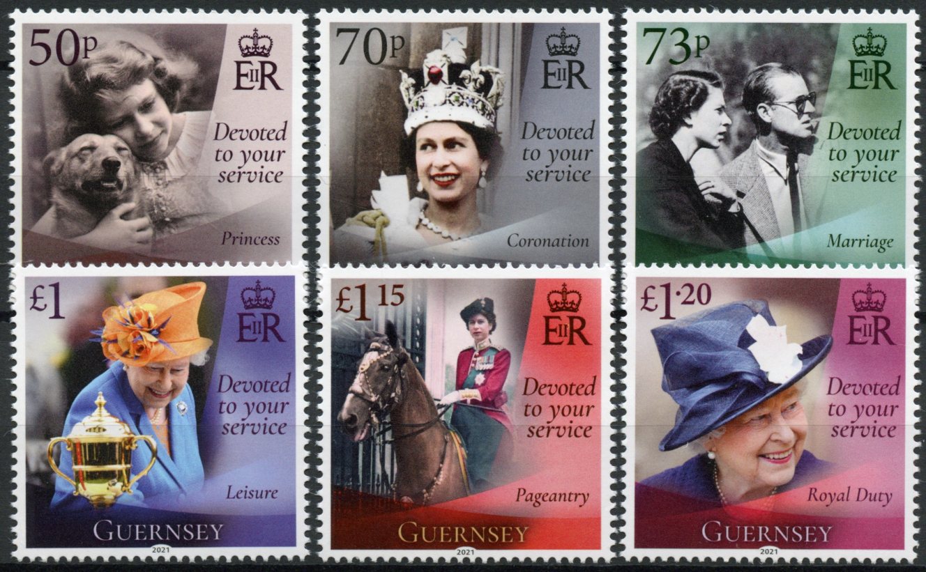 Guernsey 2021 MNH Royalty Stamps Queen Elizabeth II 95th Birthday 6v Set