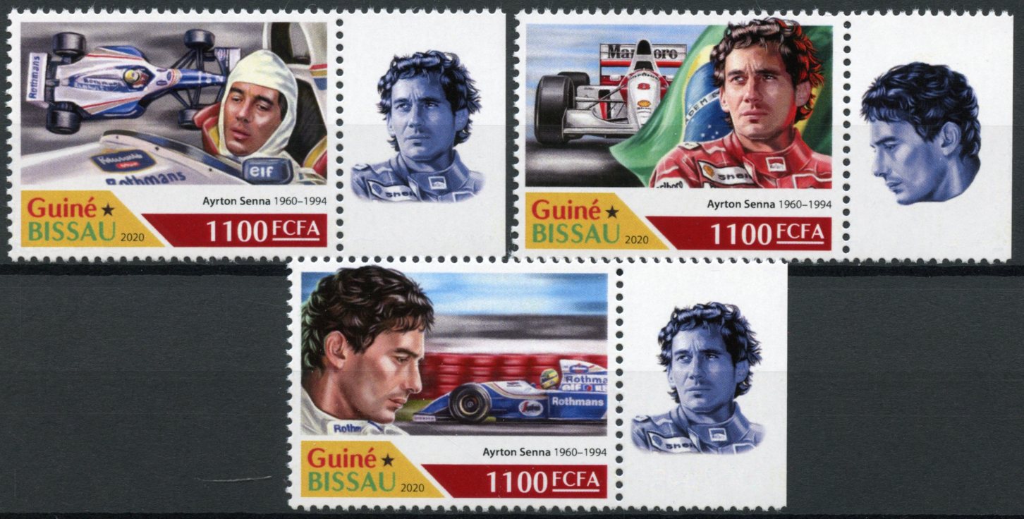 Guinea-Bissau 2020 MNH Sports Stamps Ayrton Senna Formula 1 F1 Racing 3v Set