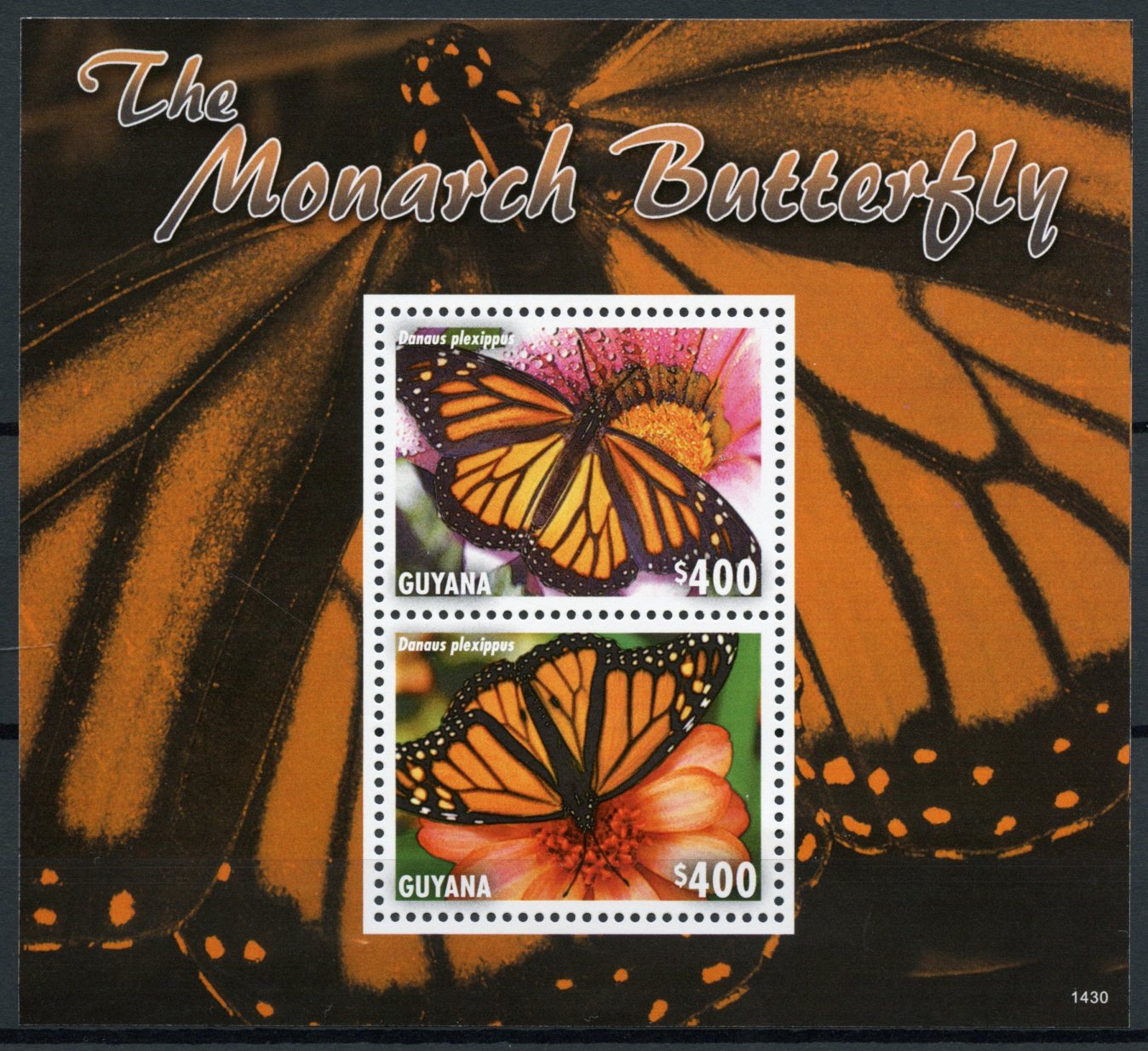 Guyana 2014 MNH Monarch Butterfly 2v S/S Insects Butterflies Danaus Plexippus