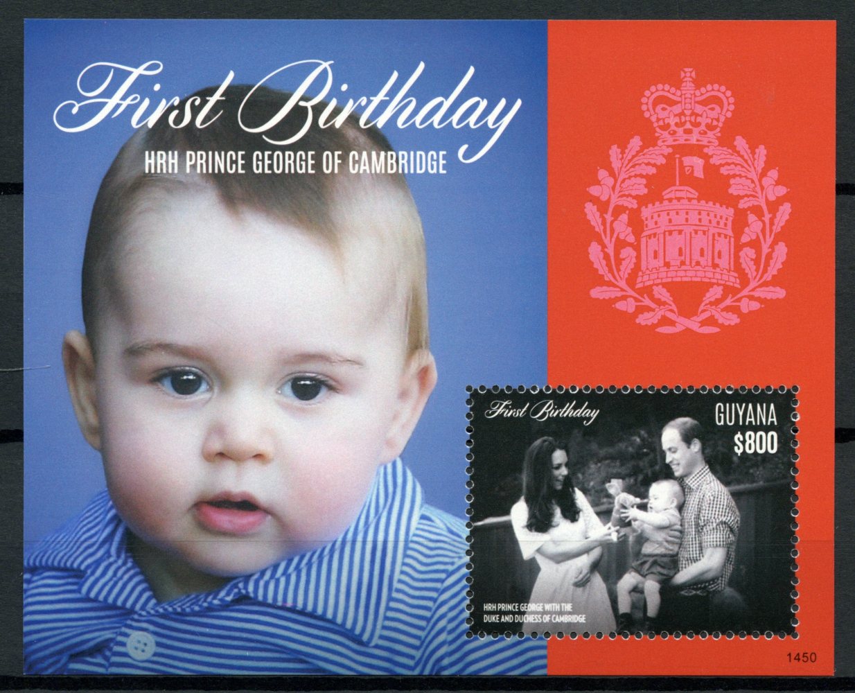 Guyana 2014 MNH Prince George Cambridge First Birthday 1v S/S II William Kate