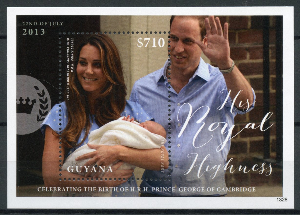 Guyana 2013 MNH Birth Prince George Royal Baby 1v S/S William Kate Middleton