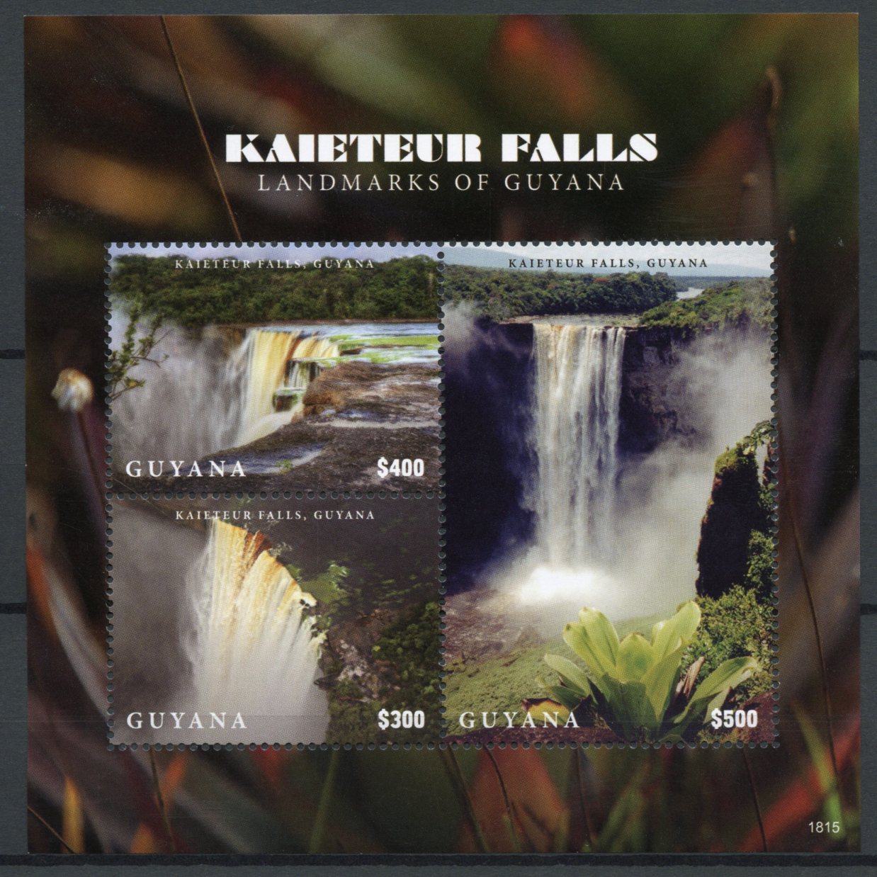 Guyana 2018 MNH Landmarks Kaieteur Falls 3v M/S Waterfalls Tourism Stamps