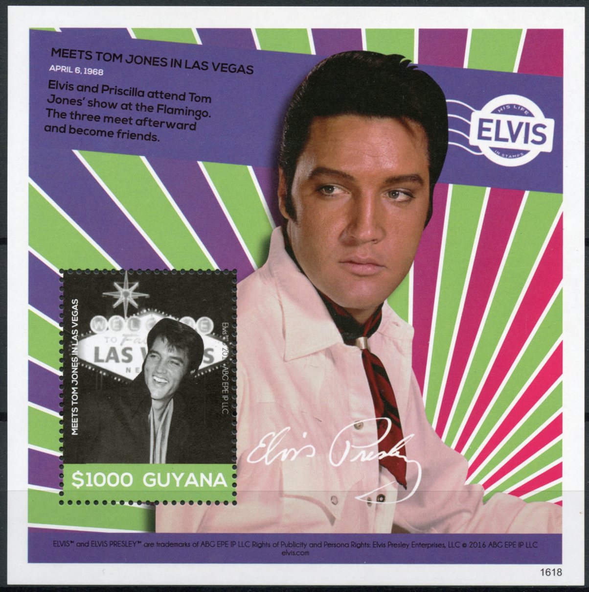 Guyana 2016 MNH Elvis Presley His Life in Stamps Tom Jones Las Vegas 1v S/S IV