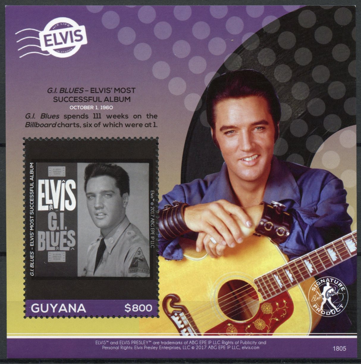 Guyana 2018 MNH Elvis Presley His Life in Stamps Music Celebrities 1v S/S III