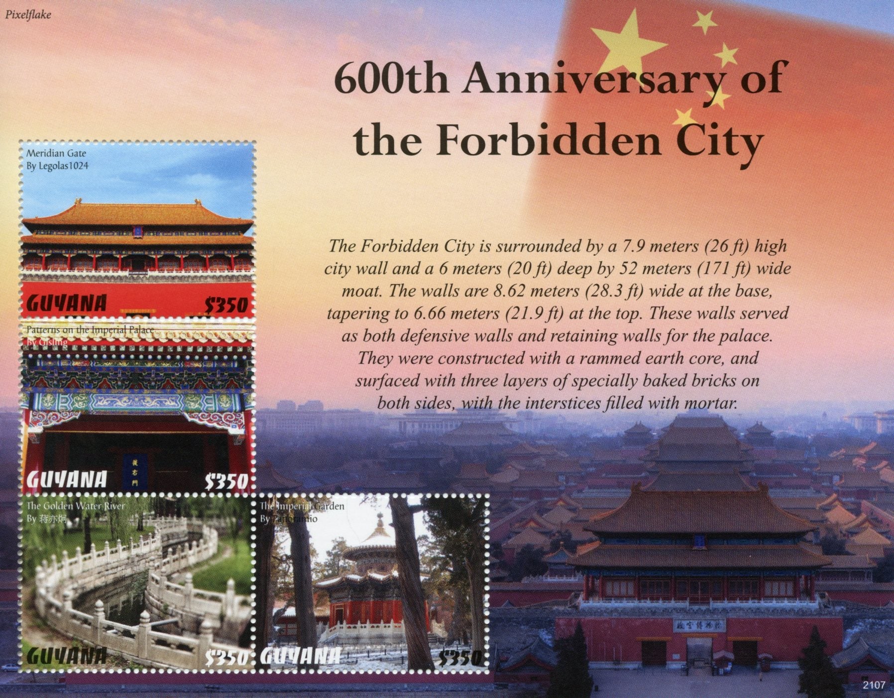 Guyana 2021 MNH Architecture Stamps Forbidden City 600th Imperial Palace 4v M/S