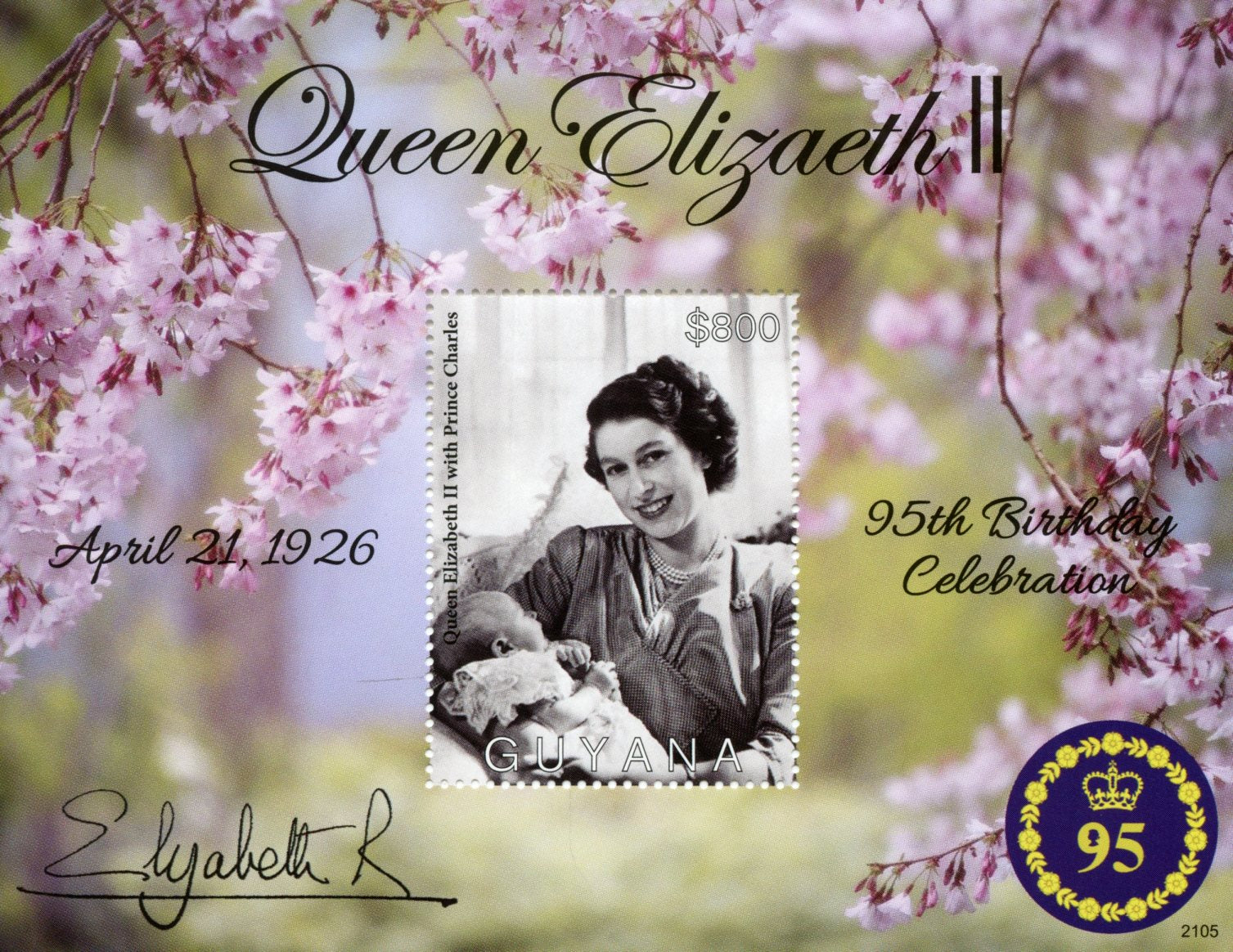 Guyana 2021 MNH Royalty Stamps Queen Elizabeth II 95th Birthday 1v S/S