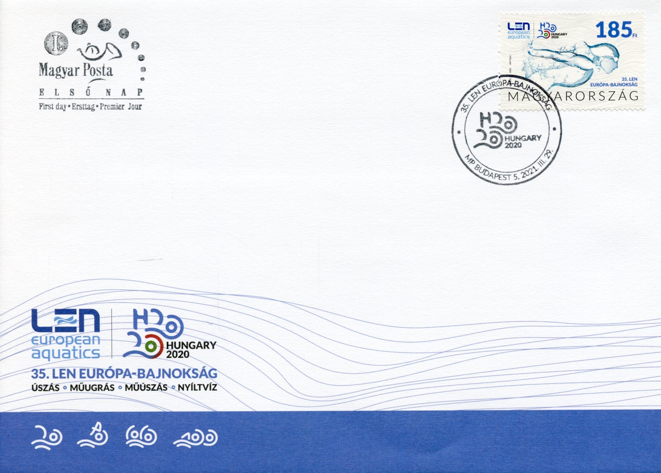 Hungary Sports Stamps 2021 FDC 35th LEN Aquatics Championships Swimming 1v Set