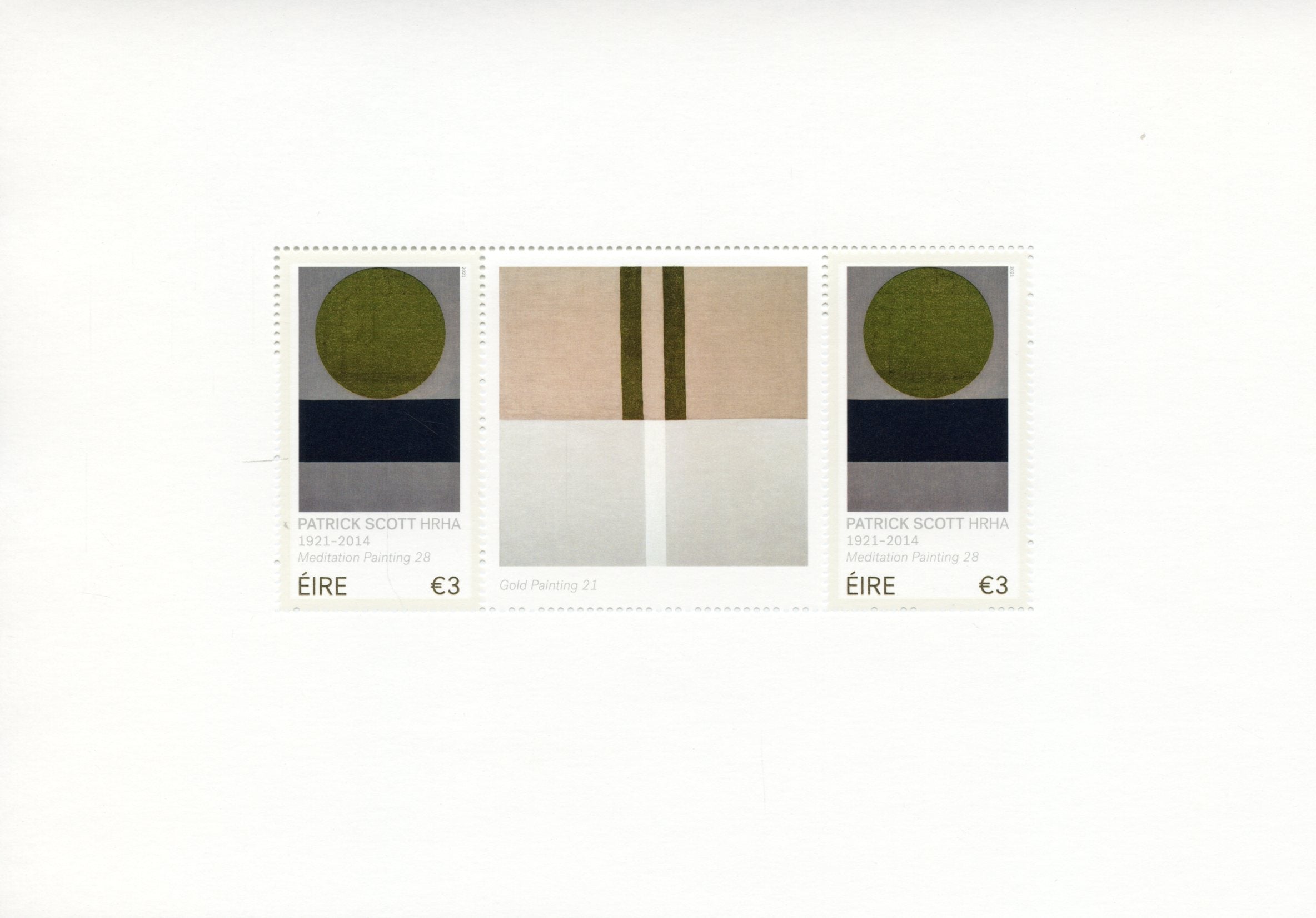 Ireland 2021 MNH Art Stamps Patrick Scott HRHA Paintings 2v M/S in Folder