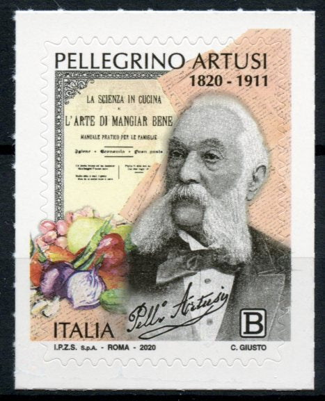Italy 2020 MNH Writers Stamps Pellegrino Artusi Cookbook Gastronomy 1v S/A Set