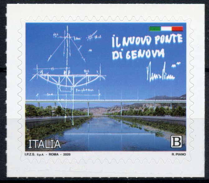 Italy 2020 MNH Bridges Stamps New Genoa Bridge Architecture Landscapes 1v S/A Set