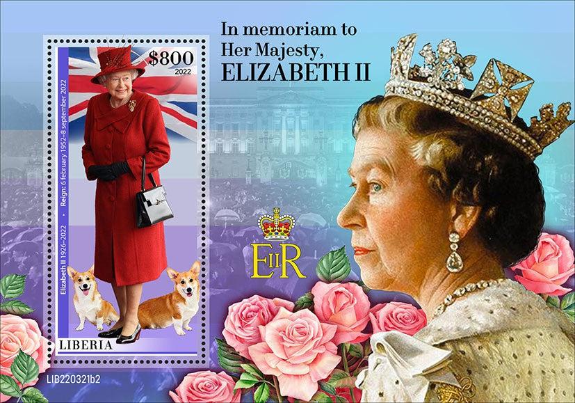 Liberia 2022 MNH Royalty Stamps Queen Elizabeth II In Memoriam 1v S/S II