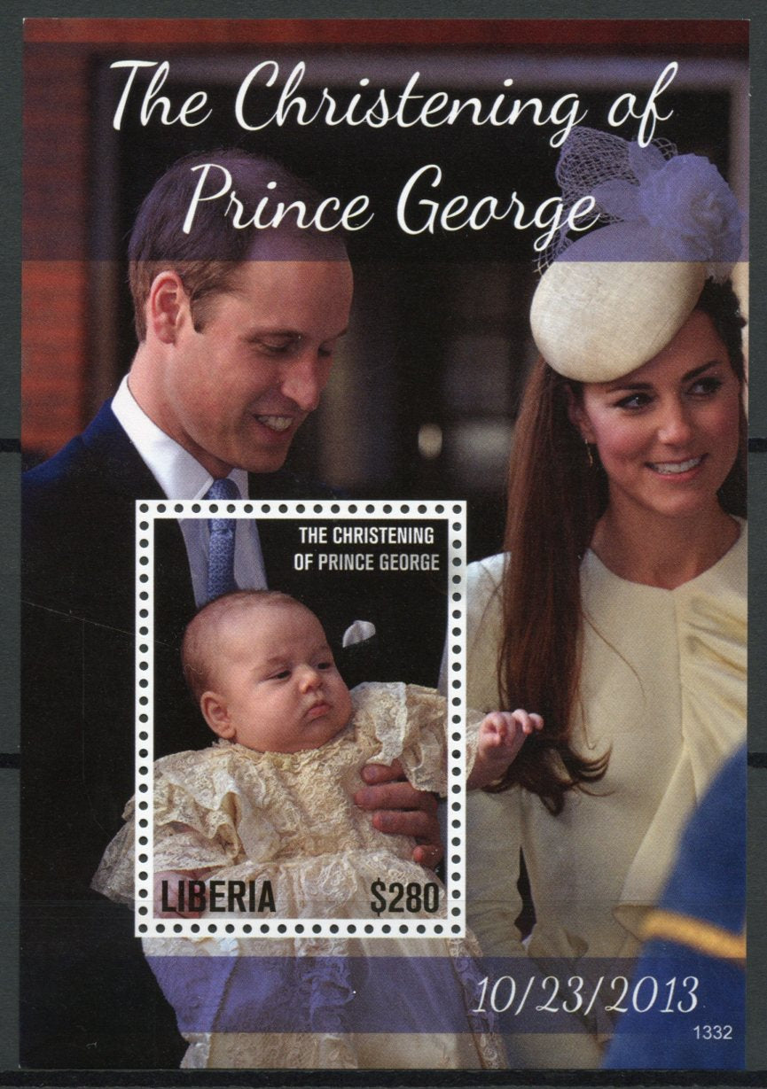 Liberia 2013 MNH Christening Prince George 1v S/S William Kate Royalty Stamps