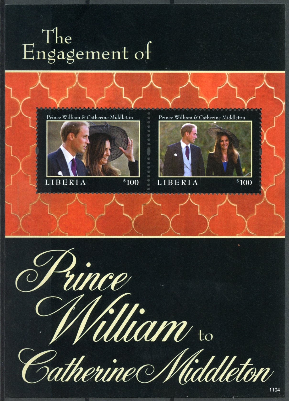 Liberia 2011 MNH Royal Engagement 2v S/S I Prince William Kate Middleton