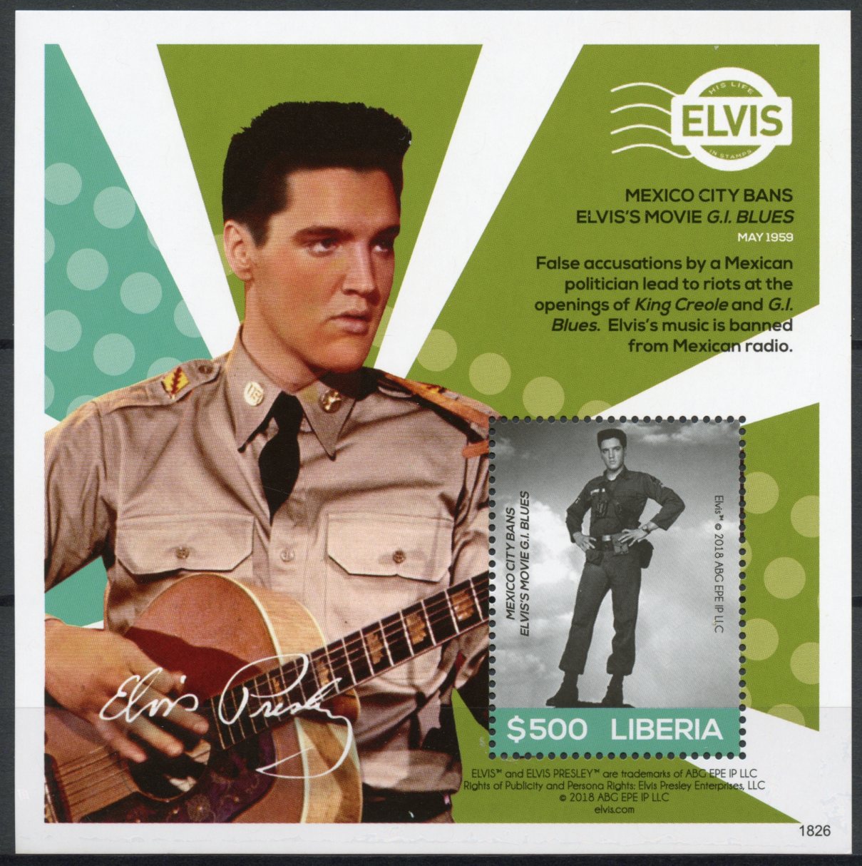 Liberia 2018 MNH Elvis Presley His Life in Stamps Music Celebrities 1v S/S III