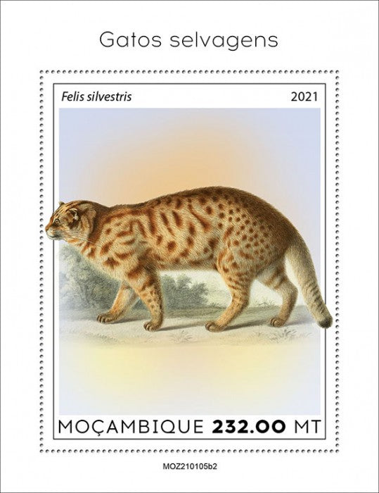 Mozambique 2021 MNH Wild Animals Stamps Wild Cats Wildcats 1v S/S II