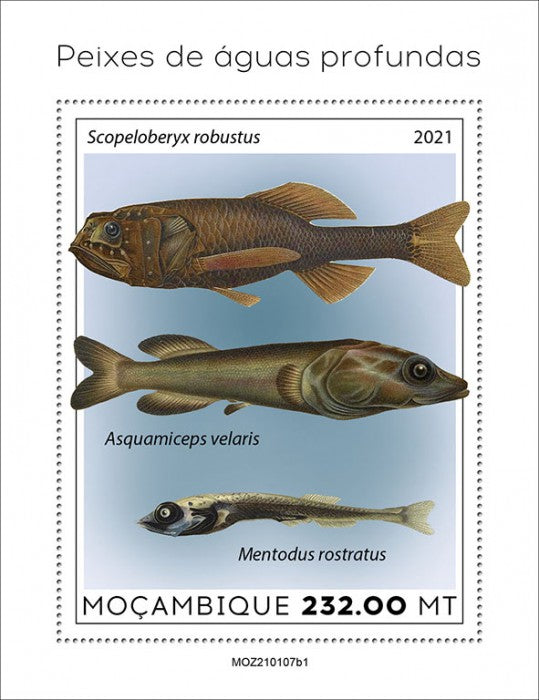 Mozambique 2021 MNH Fish Stamps Deep Sea Fishes Marine 1v S/S I