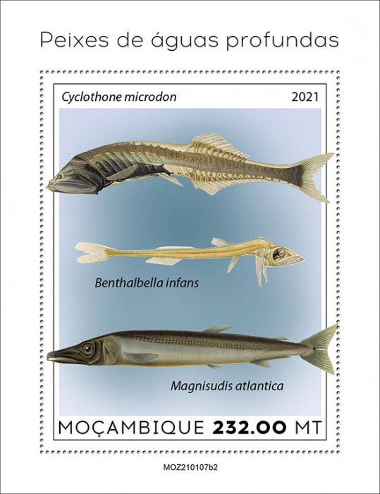 Mozambique 2021 MNH Fish Stamps Deep Sea Fishes Marine 1v S/S II