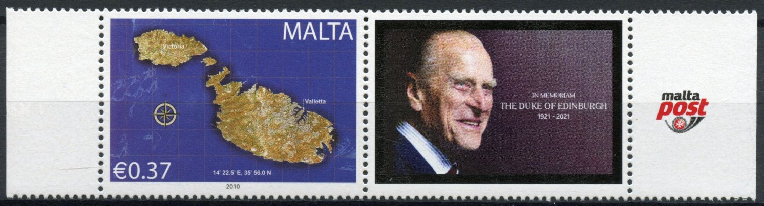 Malta 2021 MNH Royalty Stamps HRH Prince Philip In Memoriam 1v Set + Label