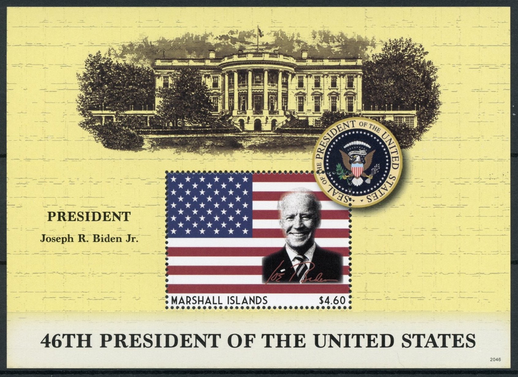 Marshall Islands Joe Biden Stamps 2020 MNH 46th US Presidents People 1v Large S/S