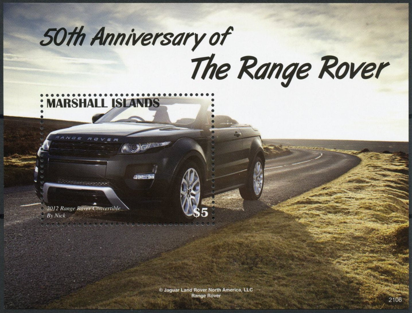 Marshall Islands 2021 MNH Cars Stamps Land Range Rover 50th Anniv 1v S/S