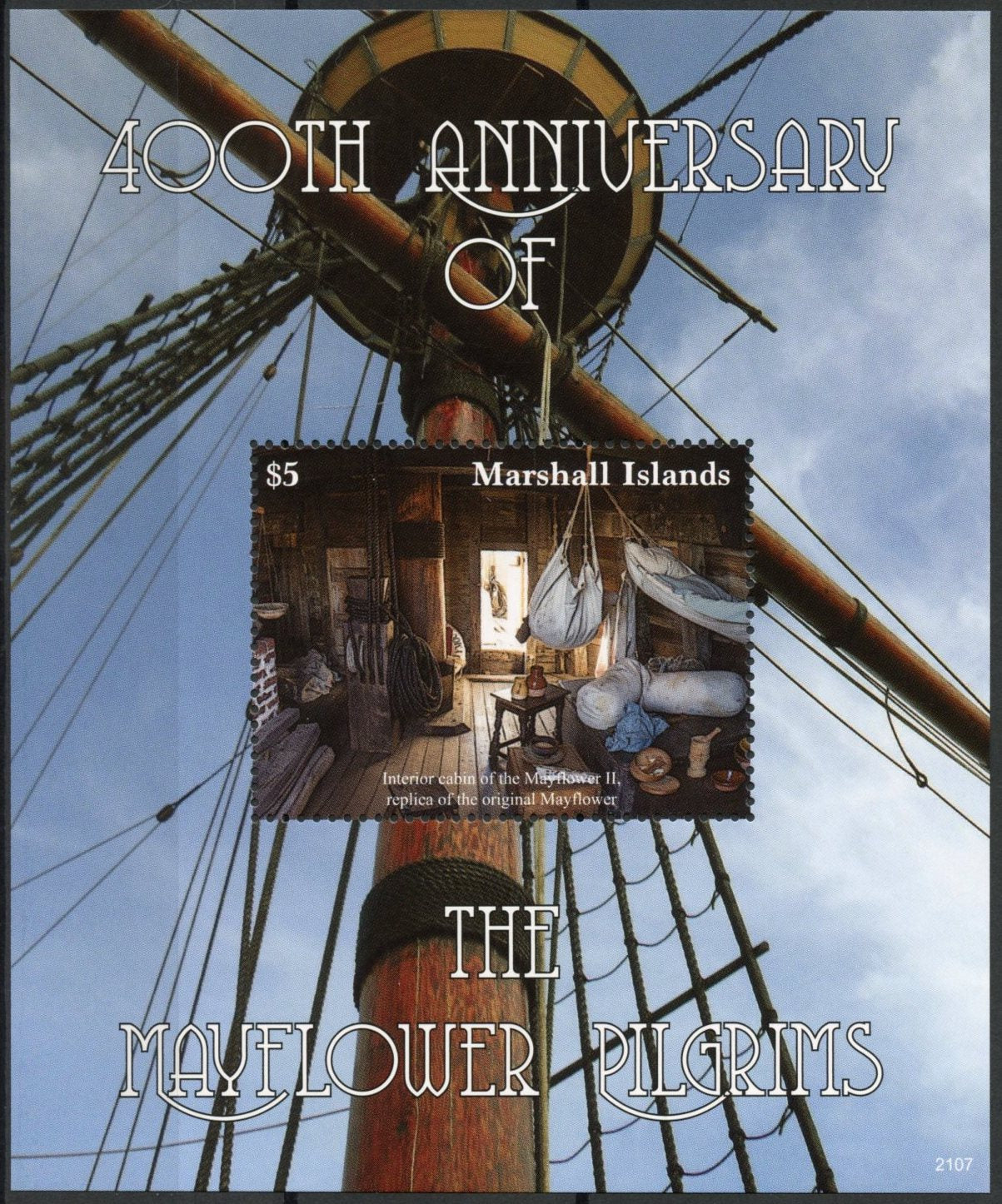 Marshall Islands 2021 MNH Ships Stamps Mayflower Pilgrims 400th Anniv Exploration 1v S/S