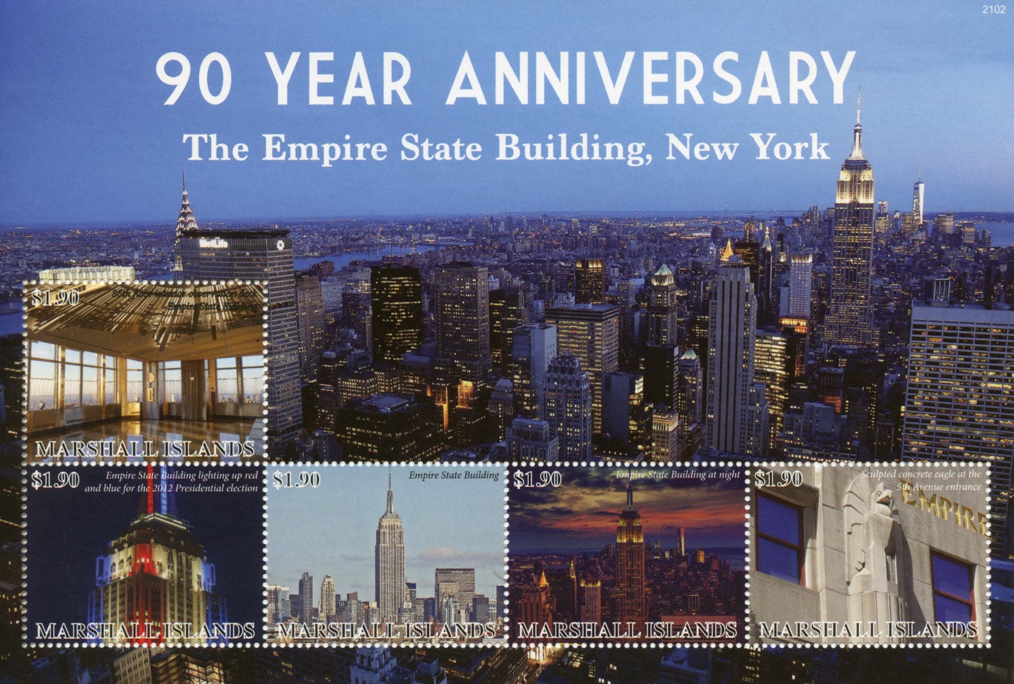 Marshall Islands 2021 MNH Architecture Stamps Empire State Building Skyscrapers 4v M/S