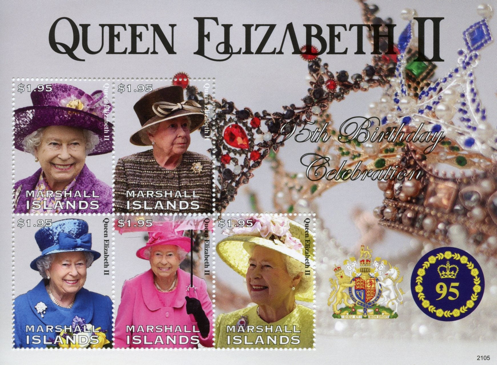 Marshall Islands 2021 MNH Royalty Stamps Queen Elizabeth II 95th Birthday 5v M/S