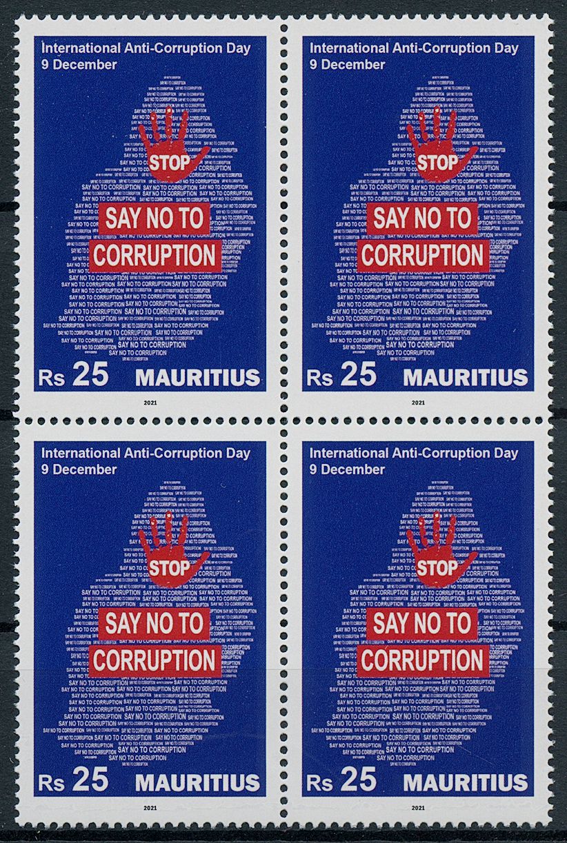 Mauritius 2021 MNH Stamps International Anti-Corruption Day 9 December 4v Block
